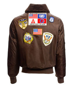 Top Gun Navy-Chaqueta de cuero personalizada para hombre, estilo vintage de alta calidad, nuevo diseño hecho de lona de alta calidad - Product Image 2