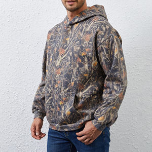 Sweat à capuche unisexe en coton et polyester imprimé jungle camouflage, streetwear d'hiver, style décontracté hip-hop, sweat à capuche pour homme pour adulte - Product Image 4