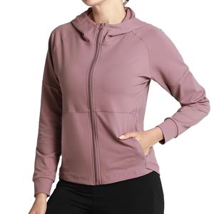 Chaqueta de Forro Polar con Capucha de Manga Corta para Mujer, Resistente al Viento, Ecológica, de Secado Rápido, Transpirable, con Acabado Lavado y Detalle de Insignia, para Correr - Product Image 1