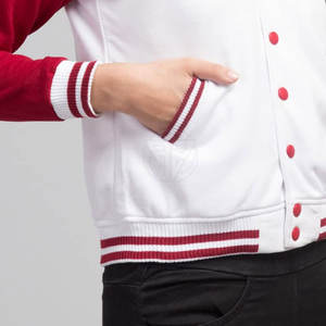 Professional Manufacturers Wholesale Casual <b>Women</b> Stand Knitted Cotton Fleece <b>Lightweight</b> Eco-Friendly Varsity <b>Jacket</b> Outdoor - Product Image 5