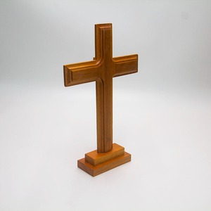 ไม้กางเขนทำจากไม้ทาสีแบบชนบททำมือทนทานสำหรับเป็นของขวัญทางศาสนาของตกแต่งทางจิตวิญญาณที่วางบนผนัง/โต๊ะ - Product Image 3