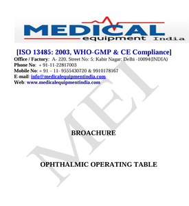 Mesa de cirugía ocular Eléctrica aprobada por CE para África - Product Image 5