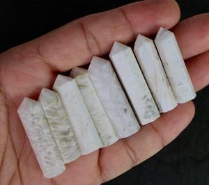 Vente en gros de porte-crayons en pierre précieuse polie artisanale de qualité supérieure, scolecite, propriétés métaphysiques, objets de collection d'art, Khambhat - Product Image 2