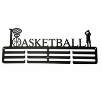Support mural pour médailles de basketball, présentoir de médailles en métal découpé au laser avec motif de joueur, cadeau pour les joueurs de basketball