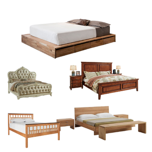 Meubles de chambre à coucher pour hôtel Ensemble de lit double simple Queen King Size Personnalisé en bois de haute qualité Style américain européen - Product Image 4