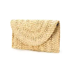 Wholesale women summer beach handbags straw raffia rattan clutch bag