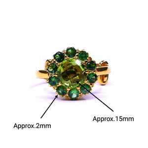 Anillo Esmeralda de estilo clásico de Plata de Ley 925 Peridoto chapado en oro para boda - Product Image 1