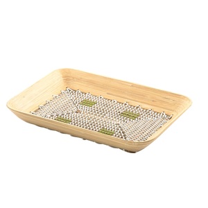 Plateau de service rond en bois avec poignée décoration de table de fête de mariage vaisselle plateaux de service alimentaire équipement de restauration - Product Image 4