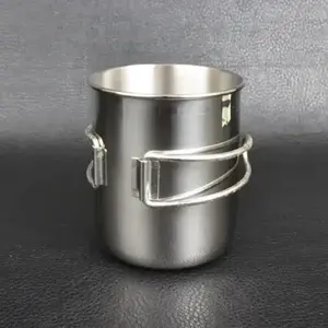 Elegantes tazas redondas de metal para café y té con asas de acero inoxidable pulido con espejo, perfectas para accesorios de Bar de Hotel - Product Image 2