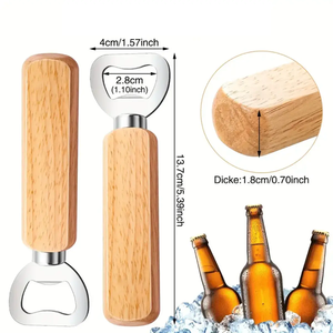 Abrebotellas de cerveza con mango de madera profesional Agarre cómodo y ahorro de trabajo Antideslizante y seguro Fácil de usar al por mayor - Product Image 5