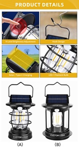 Resistente al calore e infrangibile lanterna da campeggio solare lampada da tenda impermeabile campeggio in riva al lago alpinismo - Product Image 4