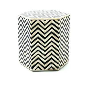 Table basse artisanale moderne en os incrusté, design géométrique, nature morte, taille personnalisable disponible pour mariage, salon de luxe - Product Image 5