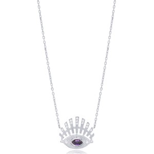 Delicado Collar con Colgante de Amatista Marquise, Joyería Turca Hecha a Mano en Plata de Ley 925 - Product Image 5