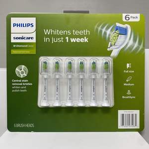 Cabezales de cepillo estándar Philips Sonicare DiamondClean, paquete de 6 (blanco) HX6066/30 - Product Image 1