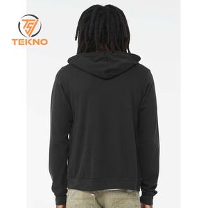 Haute qualité poids lourd 100% coton hommes Bella toile unisexe éponge polaire pleine fermeture éclair à capuche noir unisexe français éponge sweats à capuche - Product Image 2