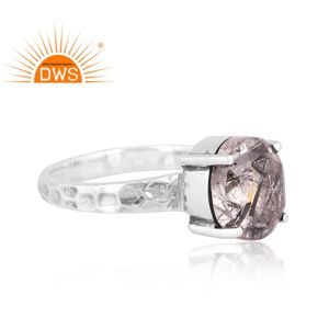 แหวนอัญมณีสีดำธรรมชาติสีเงินแท้ออกซิไดซ์ผลิตตามแบบ - Product Image 3