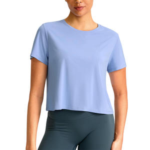 Top Deportivo Corto para Yoga, Ligero, de Alta Sujeción, Elástico en Cuatro Direcciones, Lavado, Personalizable, Transpirable, para Gimnasio, Verano - Product Image 1