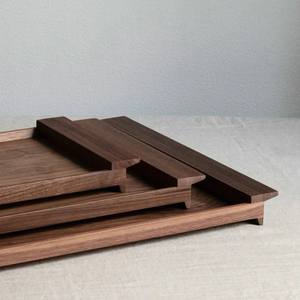 Bandeja rectangular de madera con diseño personalizado, acabado natural, tamaño estándar para el hogar y la boda, bandeja para servir comida hecha a mano - Product Image 5