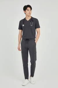 Ropa médica con bolsillos funcionales para mujer, estilo minimalista, etiquetas personalizadas, pantalones Cargo Jogger, uniforme de enfermera blanco, fábrica de Vietnam - Product Image 3