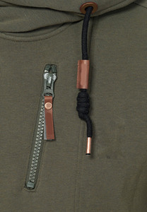 New Design Side <b>Zip</b> <b>up</b> Pullover Crocheted 100% Cotton Heavyweight 370gms Oversize Loose Custom Sweatshirt Plus Hoodie - Product Image 6