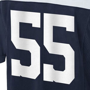 Maillot de football américain personnalisé bleu marine avec étoiles et numéro 55, col en V, en maille, vêtements de sport pour hommes et équipes - Product Image 4