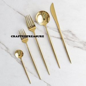 Cucharas de servicio de alta calidad de acero inoxidable de nuevo diseño con juego de cubiertos de aspecto moderno de diseño único para restaurante de bodas en casa - Product Image 1