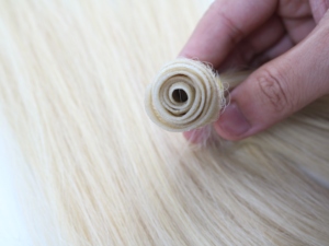 Prix de gros article chaud 2024 extensions de cheveux de trame attachées à la main couleur claire 100% cheveux vietnamiens vierges de haute qualité - Product Image 5