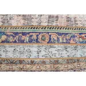 Alfombra Turca Vintage de Lana Azul, 1.8x3.3 pies (55x100 cm) - Product Image 5