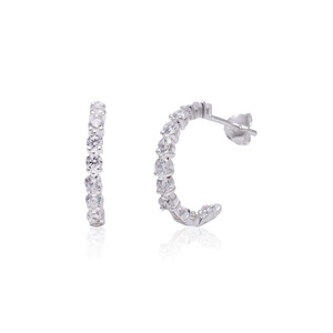 ต่างหูเพชรทรงเหลี่ยมขนาด5ซม. ทำจาก925ชุบทองไม่ซ้ำใครสำหรับงานแต่งงานทำจากเพทาย - Product Image 4