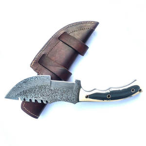 Couteau de chasse en acier Damas sur mesure, fait à la main, lame pleine, couteau de camping en plein air, couteau professionnel en acier Damas - Product Image 6