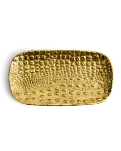 ถาดอลูมิเนียมตกแต่งพื้นผิวสีทองหรูหราเหมาะสำหรับเสิร์ฟอาหารว่างเครื่องดื่มและแสดงของตกแต่งบ้านห้องครัวหรืองานปาร์ตี้ - Product Image 5