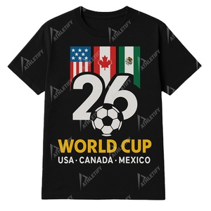T-shirt promotionnel Coupe du Monde de football pour hommes, personnalisé, imprimé, respirant, coupe ample, design imprimé, durable - Product Image 1