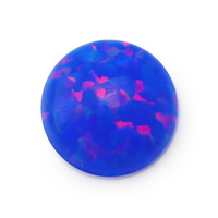 Opalines bleues de qualité FI03, cabochons ronds à fond plat, pierres lâches Sanmjewelry, diamètre du trou de 6 mm