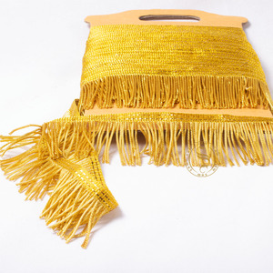 Franges en fil d'or, franges dorées pour vêtements, franges en fil d'or, franges en soie pour décoration - Product Image 6