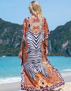 คุณภาพสูงออกแบบได้ตามต้องการแฟชั่นย้อนยุคของผู้หญิงพิมพ์ลายดิจิตอลผ้าวิสคอสเซ็กซี่เปิดไหล่ข้างเดียวแขนยาวหลวมซักได้อย่างเป็นธรรมชาติ - Product Image 6