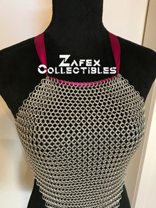 Top de cota de malla de aluminio hecho a mano de 10mm para festivales Cosplay Medieval Ren Faire SCA Party Top pedidos al por mayor Bienvenidos - Product Image 4