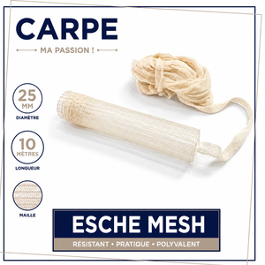 RECHARGE ESCHE MESH Blanc cassé 15mm 25mm 10 mètres Accessoires de protection pour la pêche à la carpe en eau douce et les techniques de pêche au fond - Product Image 2