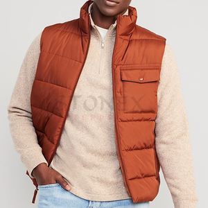 Top Trending Otoño e Invierno ligero acolchado abajo Puffer chaleco hombres cremallera Puffer chaleco hombres de peso medio Puffer chaleco - Product Image 1
