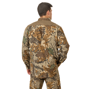 최신 긴 소매 맞춤형 도매 폴리에스터 스판덱스 남성용 낚시 하이킹 셔츠 카모 인쇄 야외 대피소 사용 낚시 셔츠 - Product Image 6