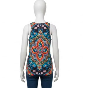 Débardeurs pour femmes en tissu imprimé numérique écologique, teint en fil, doux, respirant, extensible, vêtements de sport décontractés d'été, vêtements de fitness - Product Image 4