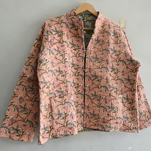 Veste pour femmes, vestes en coton matelassé faites à la main pour femmes, veste en coton imprimé en blocs, femmes portent des manteaux courts manteau imprimé en blocs - Product Image 2