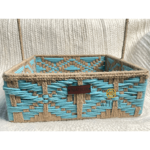 Handwoven 12x12x5 Inch <b>Jute</b> and Cotton Hamper <b>Basket</b> with Handle Living Room Multipurpose Storage <b>Basket</b> Handmade Woven - Product Image 4