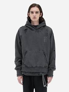 Dernier modèle 2025 sweat à capuche surdimensionné uni de couleur noire pour femmes grande taille sweat à capuche vierge déchiré sweats à capuche pour femmes - Product Image 3