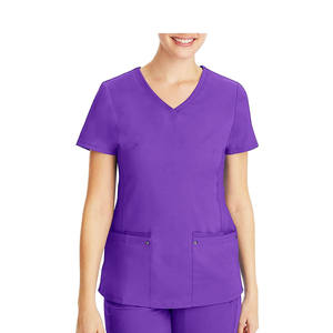 Logotipo personalizado tejido impermeable enfermera Scrubs traje Tops elásticos enfermería conjuntos médicos Hospital uniformes para mujeres 2026 HI - Product Image 5