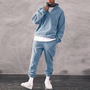 OEM al por mayor de gran tamaño de algodón con capucha en blanco y Joggers chándal personalizado conjunto de chándal para los hombres - Product Image 3