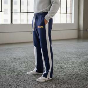 Pantalon de jogging ample et doux en molleton avec cordon de serrage, logo 3D en relief, décontracté et léger, pour hommes - Product Image 3