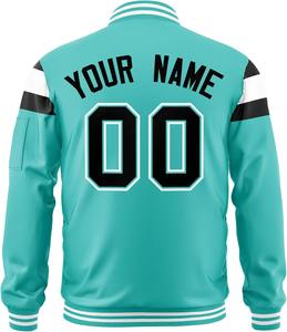 Chaqueta universitaria de gran tamaño Premium, bombardero de satén, Color en contraste, ropa de calle de lujo de alta calidad, chaqueta de moda OEM al por mayor para hombres - Product Image 2