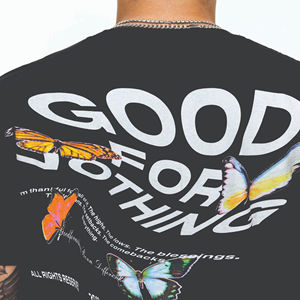 เสื้อยืดคอตตอน100% สุดอินเทรนด์สำหรับผู้ชายเสื้อยืดคอกลมโชว์ไหล่ทรงหลวมไซส์ใหญ่พิเศษ - Product Image 4