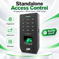 Système de contrôle d'accès autonome avec lecteur d'empreintes digitales, carte RFID et code PIN pour l'entrée résidentielle avec relais