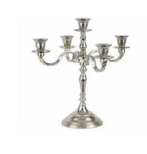 Candelabro blanco Candelabro de metal alto Centro de mesa de boda - Product Image 2